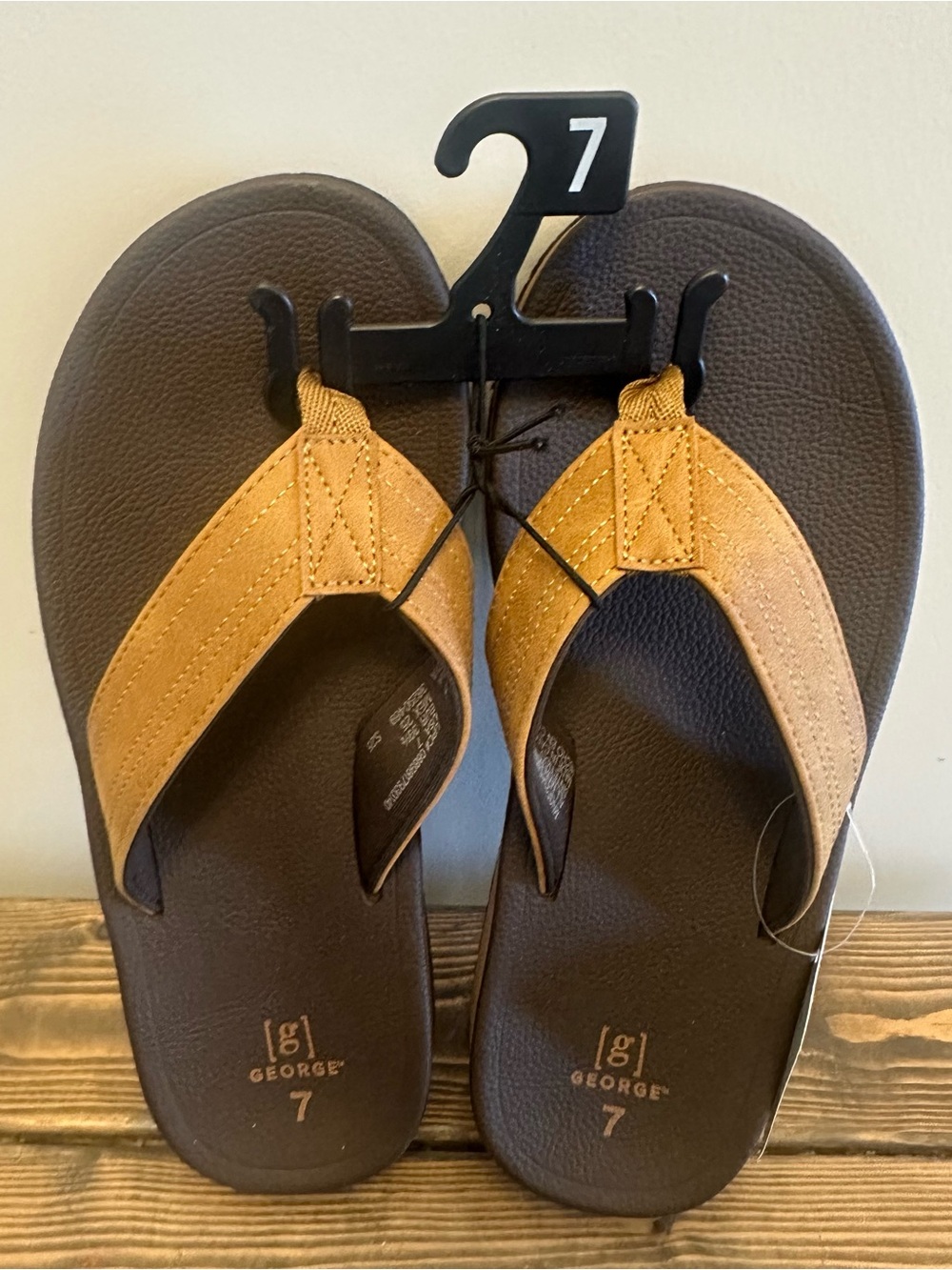 George Thong Sandal Tan/Brown Mens 7